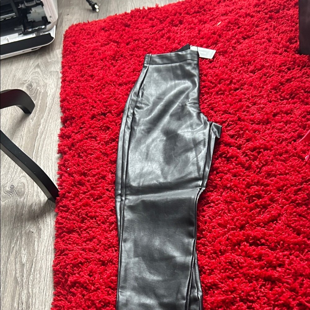 Express Black Faux Leather leggings